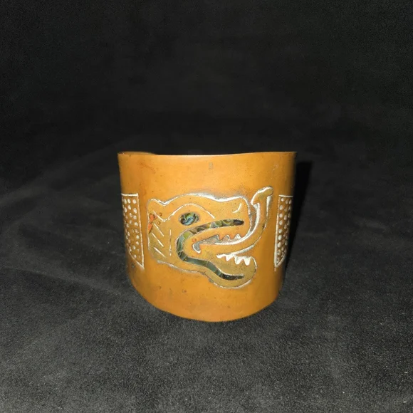 *RARE* Vintage Copper Dragon Cuff - Picture 2 of 7